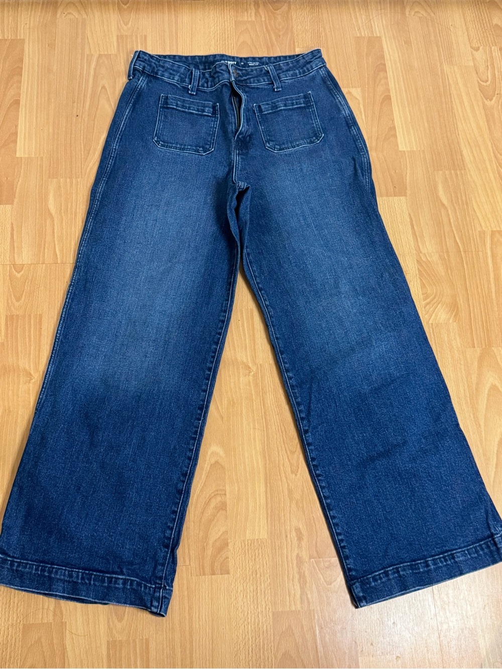 Old Navy Wide Leg High Rise Jeans in Dark Blue